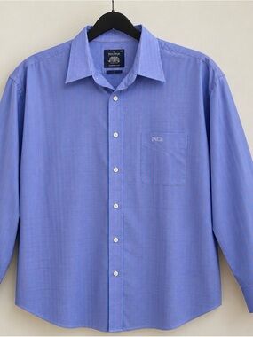 The Savile Row Men’s Light Blue Button-Down Dress Shirt XXL 100% Cotton